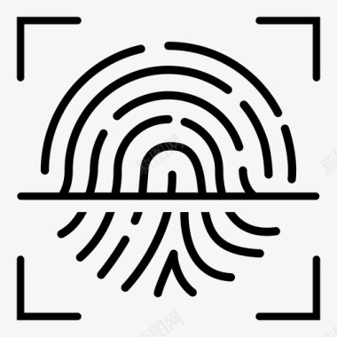 指纹扫描身份验证网络安全图标图标