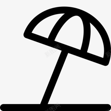 沙滩伞放松遮阳图标图标