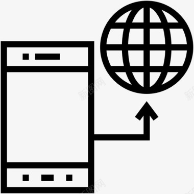 移动互联网全球互联网连接图标图标