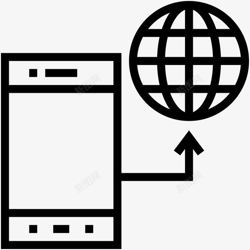 移动互联网全球互联网连接图标svg_新图网 https://ixintu.com 互联网连接 全球 启动和发展线图标 移动互联网 移动数据