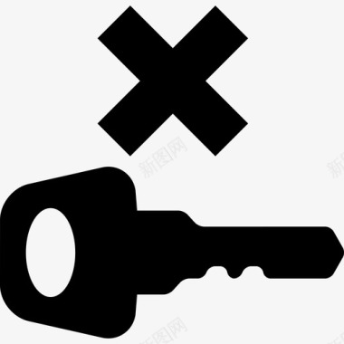 注销安全钥匙和锁图标图标