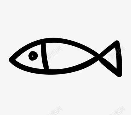 鱼食物手绘图标图标