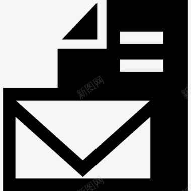 新的电子邮件与文件符号接口网络图标图标
