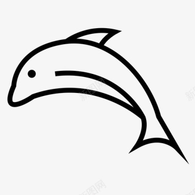海豚动物鳍状肢图标图标