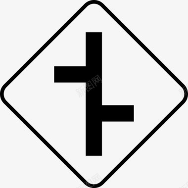 道路交叉路口标志图标图标