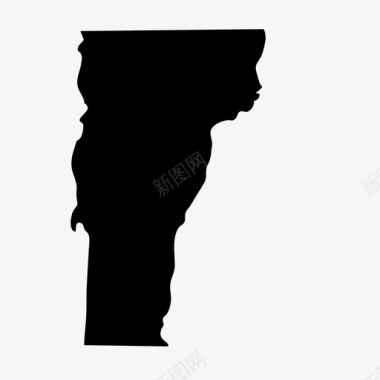 佛蒙特州地图州图标图标