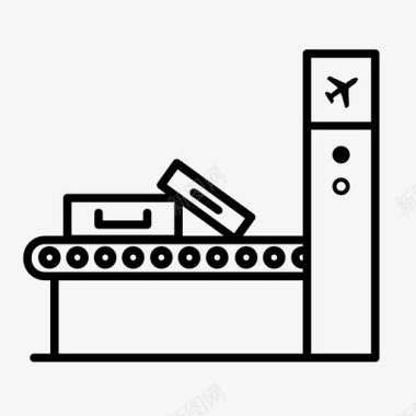 机场安检行李检查行李扫描图标图标
