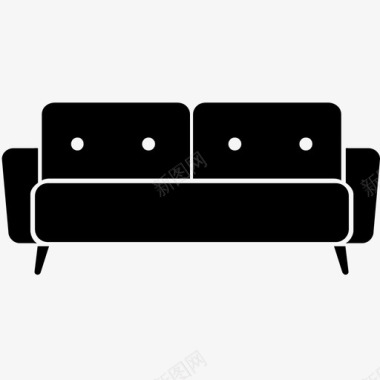 中世纪沙发沙发客厅图标图标