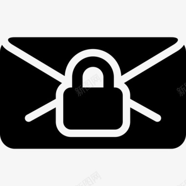 电子邮件锁界面钥匙和锁图标图标