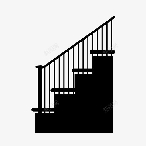 楼梯建筑住宅图标svg_新图网 https://ixintu.com 住宅 建筑 楼梯