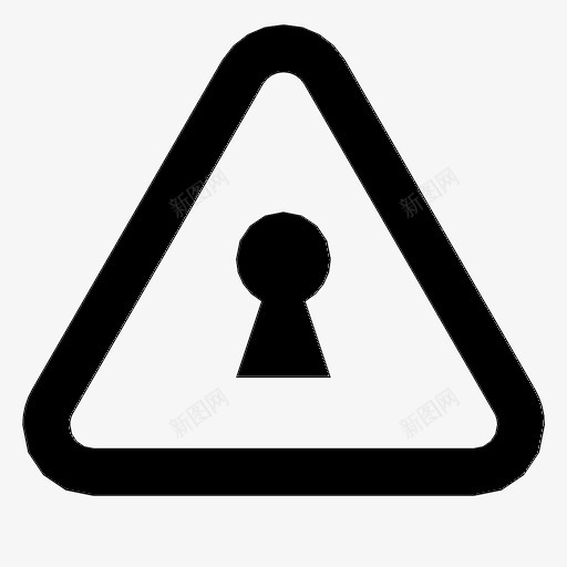三角钥匙孔安全标志图标svg_新图网 https://ixintu.com 三角钥匙孔 安全 标志 警告