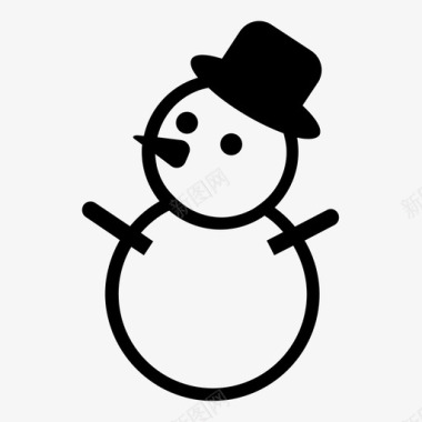 雪人球胡萝卜图标图标