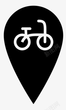 自行车位置自行车地图图标图标
