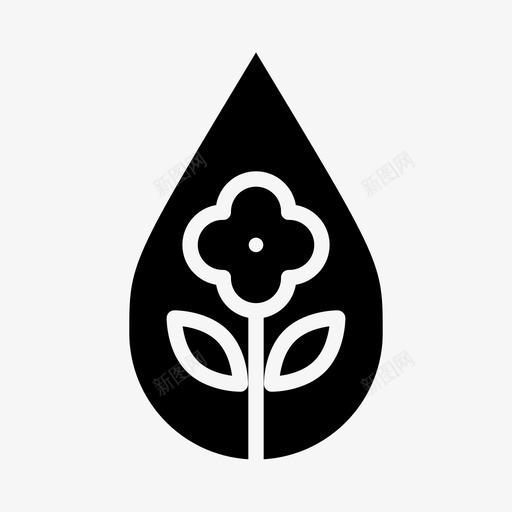 花滴液体自然图标svg_新图网 https://ixintu.com 水 水滴 液体 自然 花滴