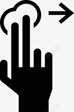 两个手指移动手势手图标图标