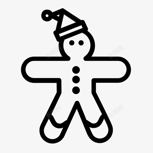姜饼人糖果圣诞节图标svg_新图网 https://ixintu.com 圣诞节 姜饼人 糖果