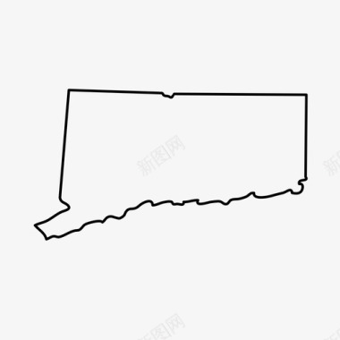 康涅狄格州地图州图标图标