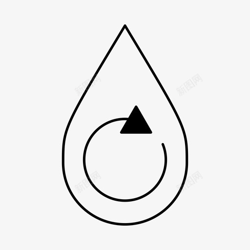 回收液滴再利用水图标svg_新图网 https://ixintu.com 再利用 回收液滴 水 水滴