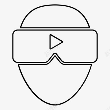 虚拟现实三维眼镜图标图标