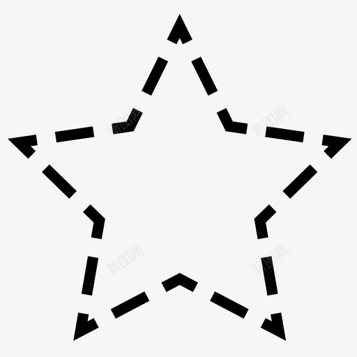 虚线星虚线图形虚线三角形几何图形图标svg_新图网 https://ixintu.com 虚线三角形几何图形 虚线图形 虚线星