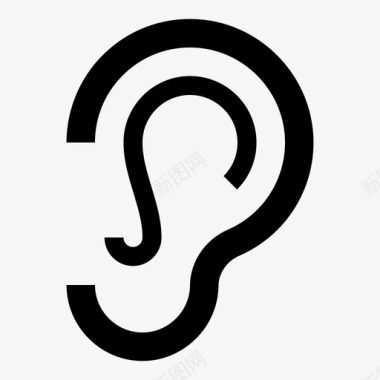 耳朵耳垂听觉图标图标
