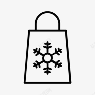 圣诞购物购物袋冬天图标图标