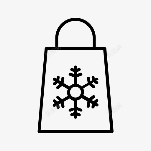 圣诞购物购物袋冬天图标svg_新图网 https://ixintu.com 冬天 圣诞购物 购物袋