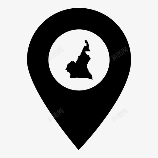 喀麦隆国家位置图标svg_新图网 https://ixintu.com 世界地图标记 位置 喀麦隆 国家 地图