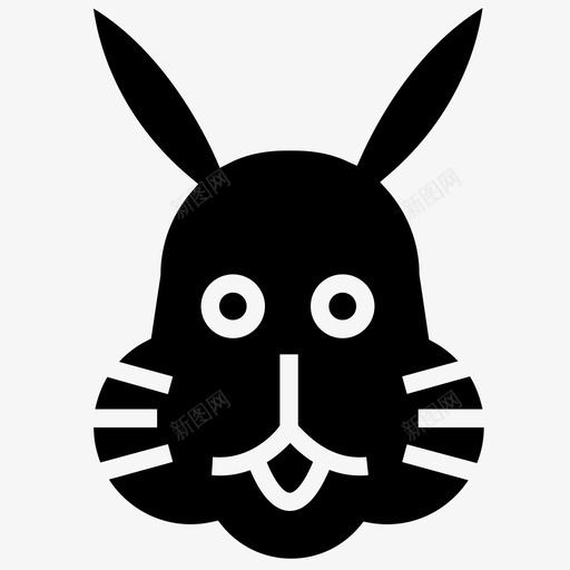 兔子脸头图标svg_新图网 https://ixintu.com 兔子脸 头