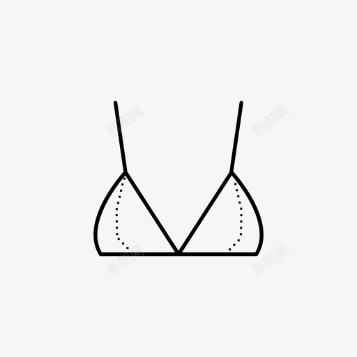 三角胸罩性感图标svg_新图网 https://ixintu.com 三角 内衣 女人味 性感 胸罩