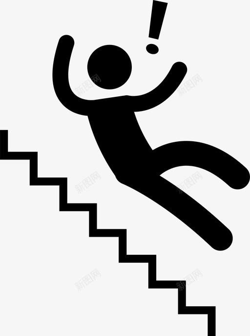 从楼梯上摔下来事故人图标svg_新图网 https://ixintu.com 事故 人 从楼梯上摔下来