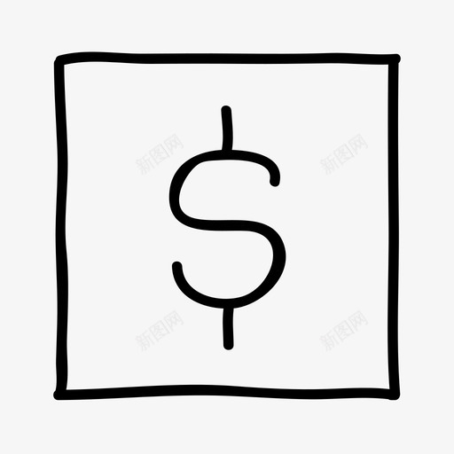 美元符号银行金融图标svg_新图网 https://ixintu.com 手绘 美元符号 货币 金融 银行