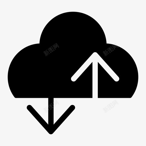 云存储云计算在线存储图标svg_新图网 https://ixintu.com 云存储 云计算 传输 在线存储