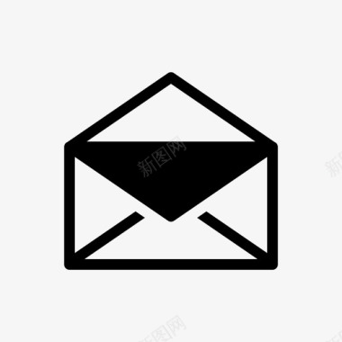 打开邮件信封行图标图标