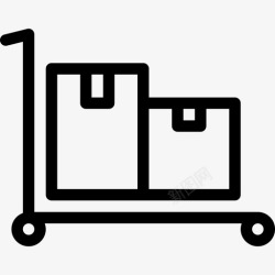 加载的手卡车图标手推车货物交货图标高清图片