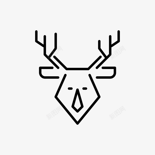 驯鹿动物圣诞节图标svg_新图网 https://ixintu.com 动物 圣诞图标 圣诞节 角 驯鹿
