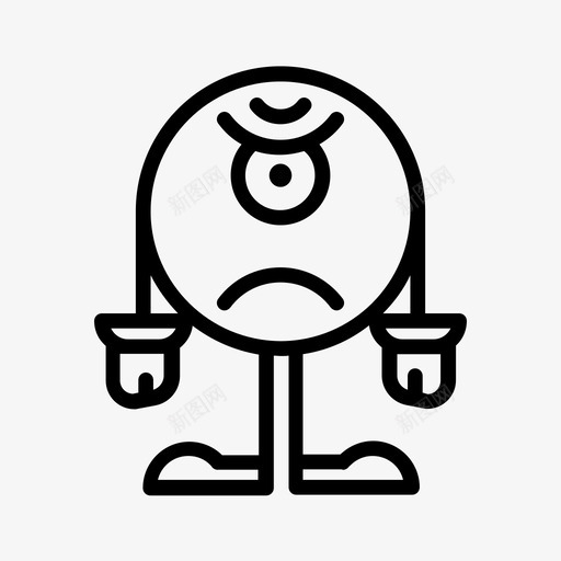 独眼巨人愤怒的生物图标svg_新图网 https://ixintu.com 一只眼睛 怪物 怪物和机器人 愤怒的 独眼巨人 生物