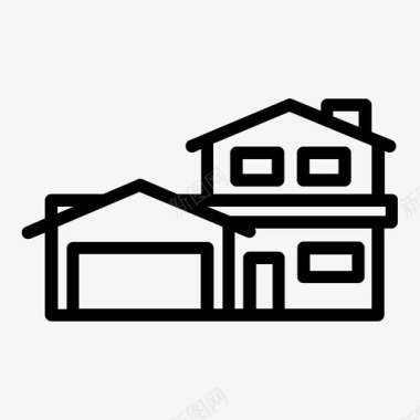 住宅郊区乌索尼亚图标图标