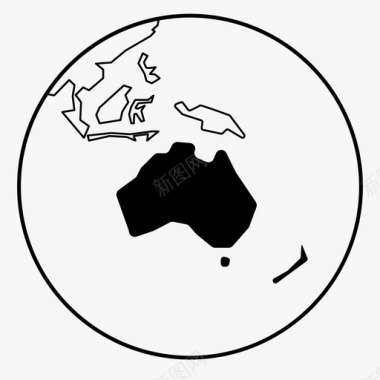 澳大利亚大陆陆地图标图标