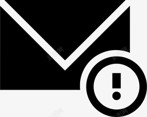 电子邮件错误电子邮件问题电子邮件警告图标图标
