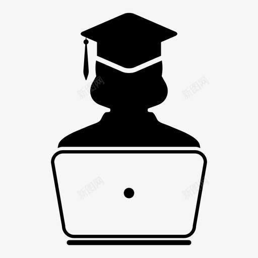 学生学院计算机图标svg_新图网 https://ixintu.com 个人 在线 学术 学生 学院 教育字形图标 毕业 毕业生 计算机