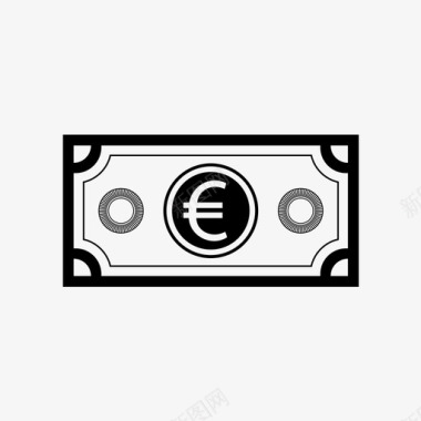 欧元钞票现金钱图标图标