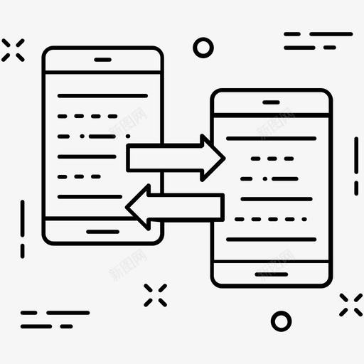 数据共享数据传输手机图标svg_新图网 https://ixintu.com 其他图标2 手机 数据传输 数据共享 无线共享 智能手机