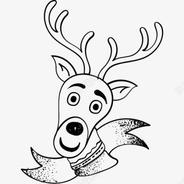 驯鹿头动物头圣诞驯鹿图标图标