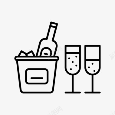 2017新年庆祝香槟图标图标