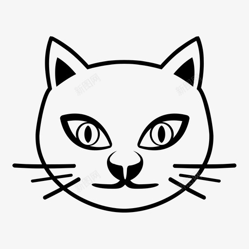 猫动物脸猫头图标svg_新图网 https://ixintu.com 动物脸 宠物 宠物猫 猫 猫头