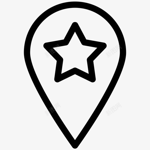 地图图钉收藏夹位置图标svg_新图网 https://ixintu.com 位置 地图图钉 收藏夹 新线图标20 星星