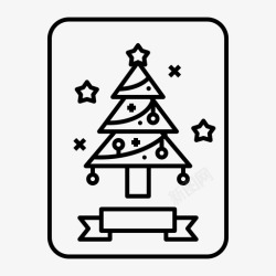 圣诞贺卡背景贺卡圣诞松树图标高清图片