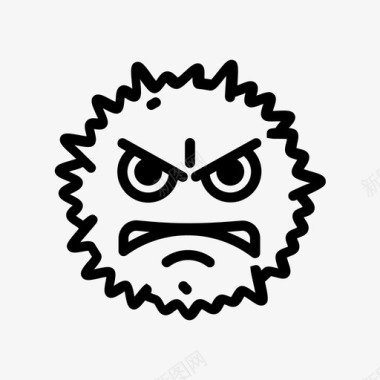 毛茸茸的怪物愤怒的生物图标图标