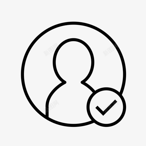 用户批准批准朋友接受图标svg_新图网 https://ixintu.com 批准 朋友接受 用户批准 用户接受 用户细线图标设置